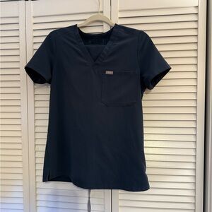 Figs Deep Blue V-Neck Scrub Top